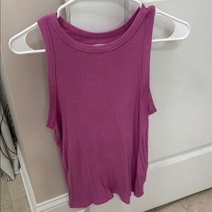 A New Day Fuchsia Ribbed Tank Top